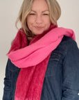 Tonal Pink Mix Fluffy Blanket Scarf