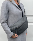 Preorder for dispatch w/c 1/9 - Dark Grey Large Crossbody Bum Bag