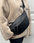 Black Large Crossbody Bum Bag