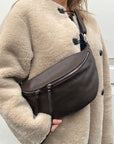 Dark Brown Large Crossbody Bum Bag