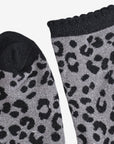 Black & Silver Leopard Glitter Socks