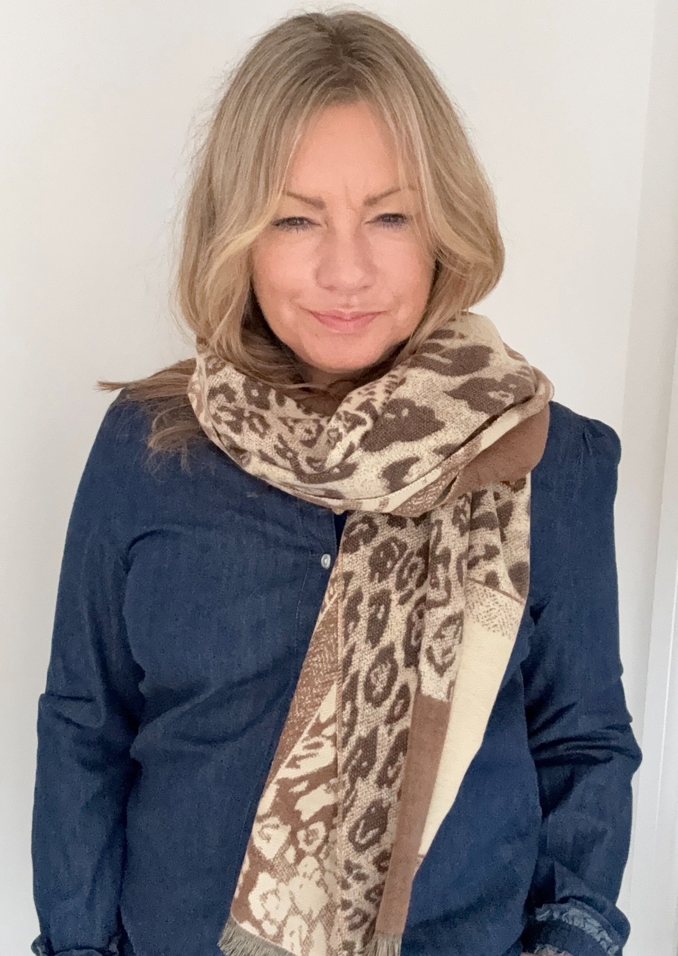 Mocha Mix Animal Print Midweight Scarf