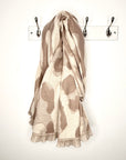 Taupe Mix Large Leopard Print Blanket Scarf