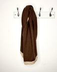 Brown & Gold Edged Knitted Blanket Scarf