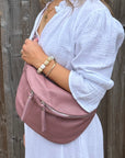 Dusky Pink Large Crossbody Bum Bag