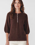 Navy Button Detail 3/4 Sleeve Jumper