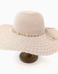 Pale Pink Wide Brim Foldable Sun Hat
