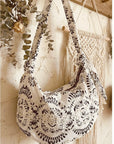 Black & Cream Embroidered Crossbody/ Shoulder Bag