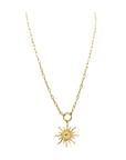 Long Gold Sunburst Necklace