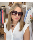 Tortoiseshell Square Framed Oversized Sunglasses