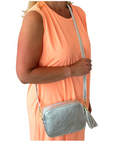Silver Crossbody Bag with Tassel