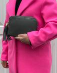 Black Crossbody Bag with Tassel