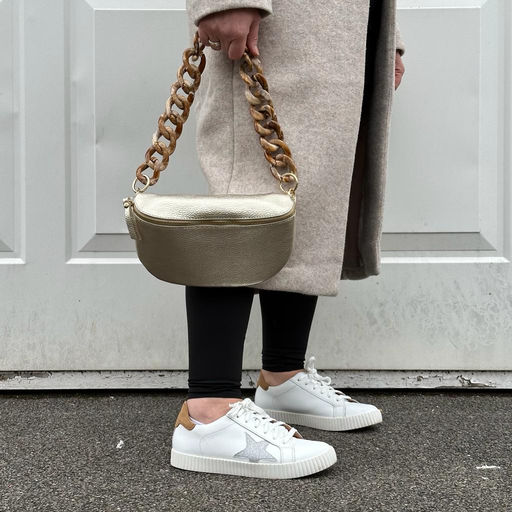 Large Gold Crossbody / Waist Bag