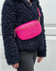 Large Bright Pink Crossbody / Waist Bag