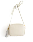 Cream Crossbody Bag with Tassel