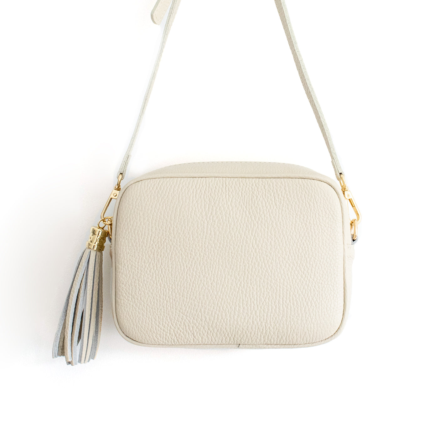Cream Crossbody Bag with Tassel