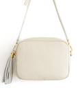 Cream Crossbody Bag with Tassel