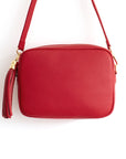 Red Crossbody Bag with Tassel
