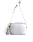 Silver Crossbody Bag with Tassel