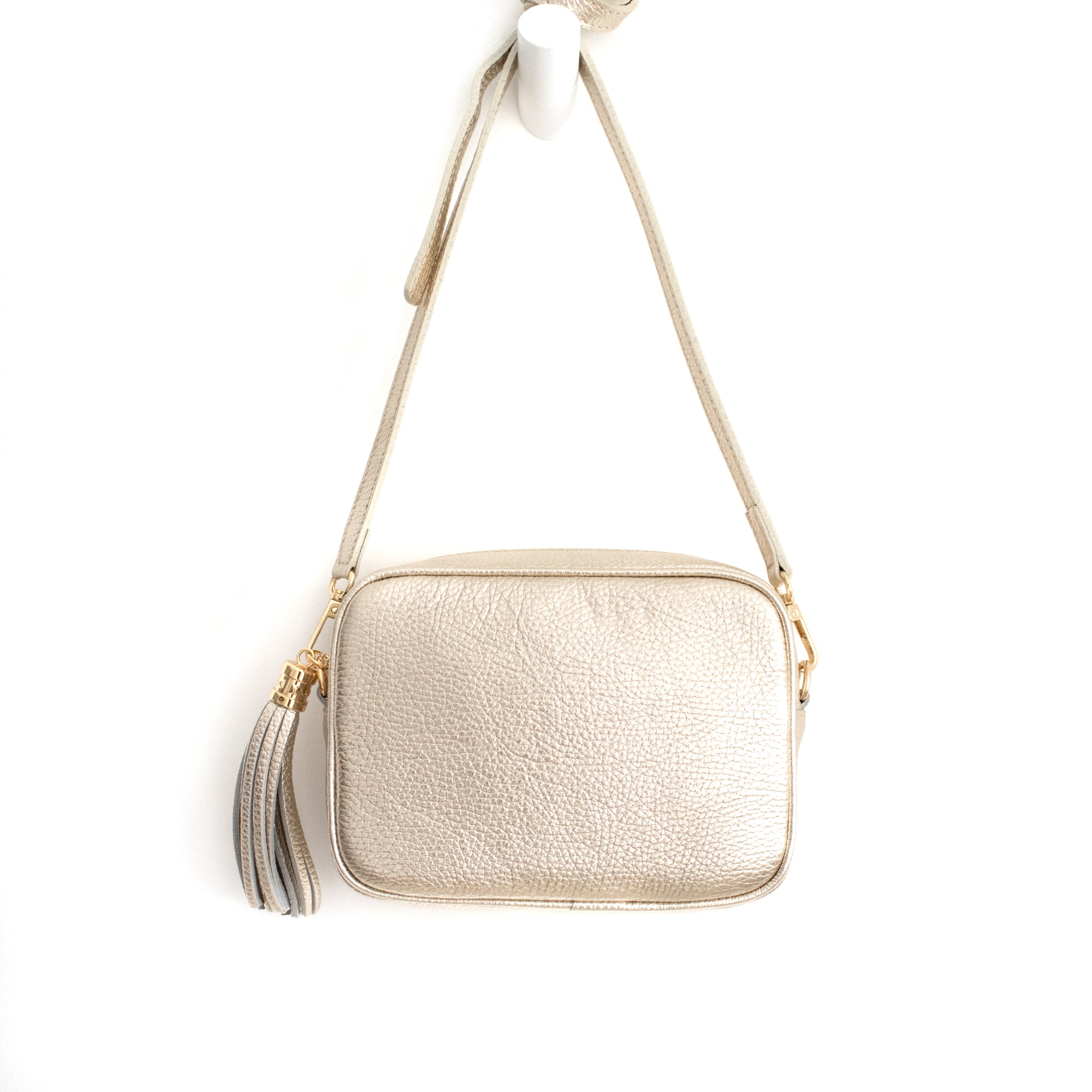 Gold Crossbody Bag with Tassel
