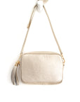 Gold Crossbody Bag with Tassel