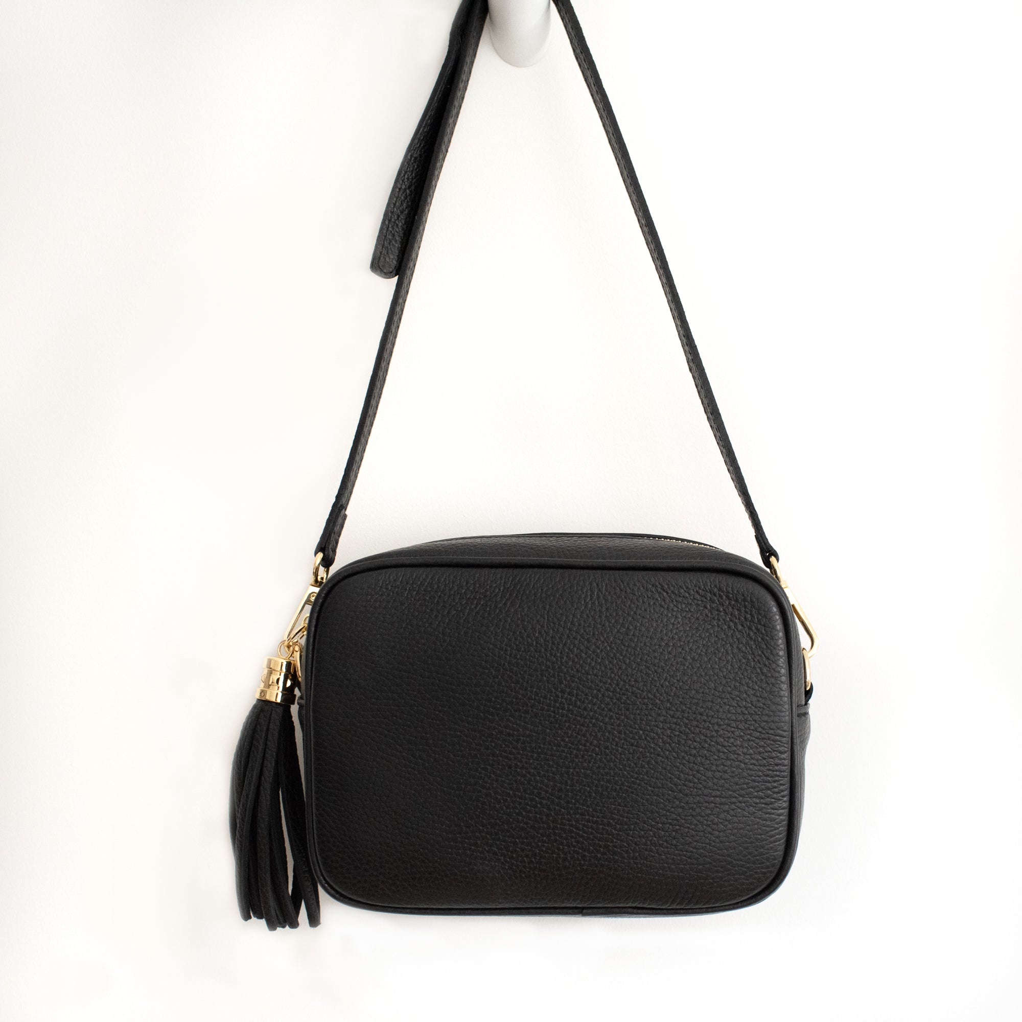 Black Crossbody Bag with Tassel
