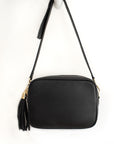 Black Crossbody Bag with Tassel