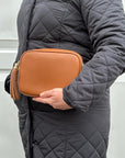 Dark Tan Crossbody Bag with Tassel