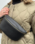 Large Black Crossbody / Waist Bag