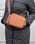 Dark Tan Crossbody Bag with Tassel