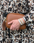 Dark Tan Crossbody Bag with Tassel