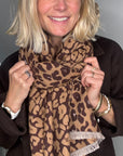 Preorder for Dispatch w/c 13/10 - Brown Mix Animal Print Blanket Scarf