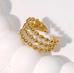 Gold Dots Adjustable Ring