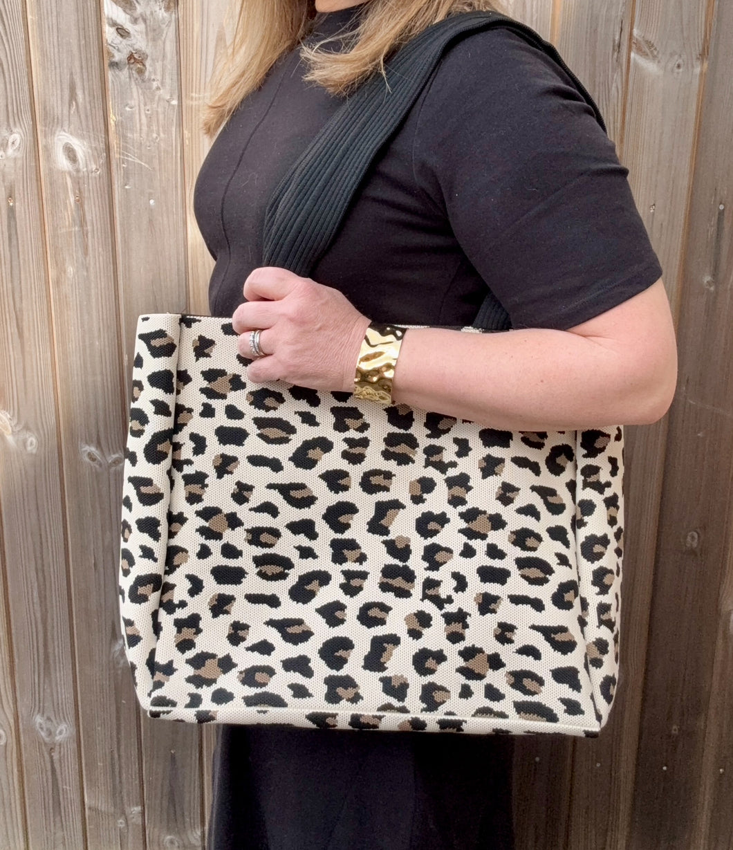 Cream Leopard Tote Bag