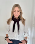 Dark Brown Knitted Mid-Length Triangle Scarf/ Necktie