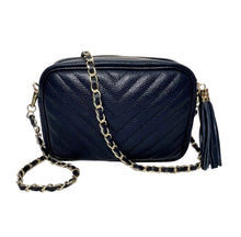 Load image into Gallery viewer, Preorder for dispatch w/c 25/3 - Navy Chevron Tassel Bag
