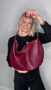 Burgundy Slouchy Tote Bag