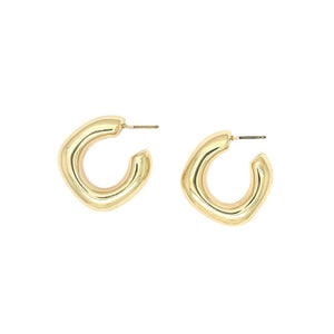 Gold Chunky Square Hoop Earrings