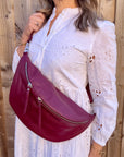 Burgundy Large Crossbody Bum Bag