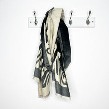 Load image into Gallery viewer, Grey &amp; Cream Zebra Print Blanket Scarf
