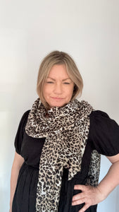 Pale Taupe Animal Print Scarf