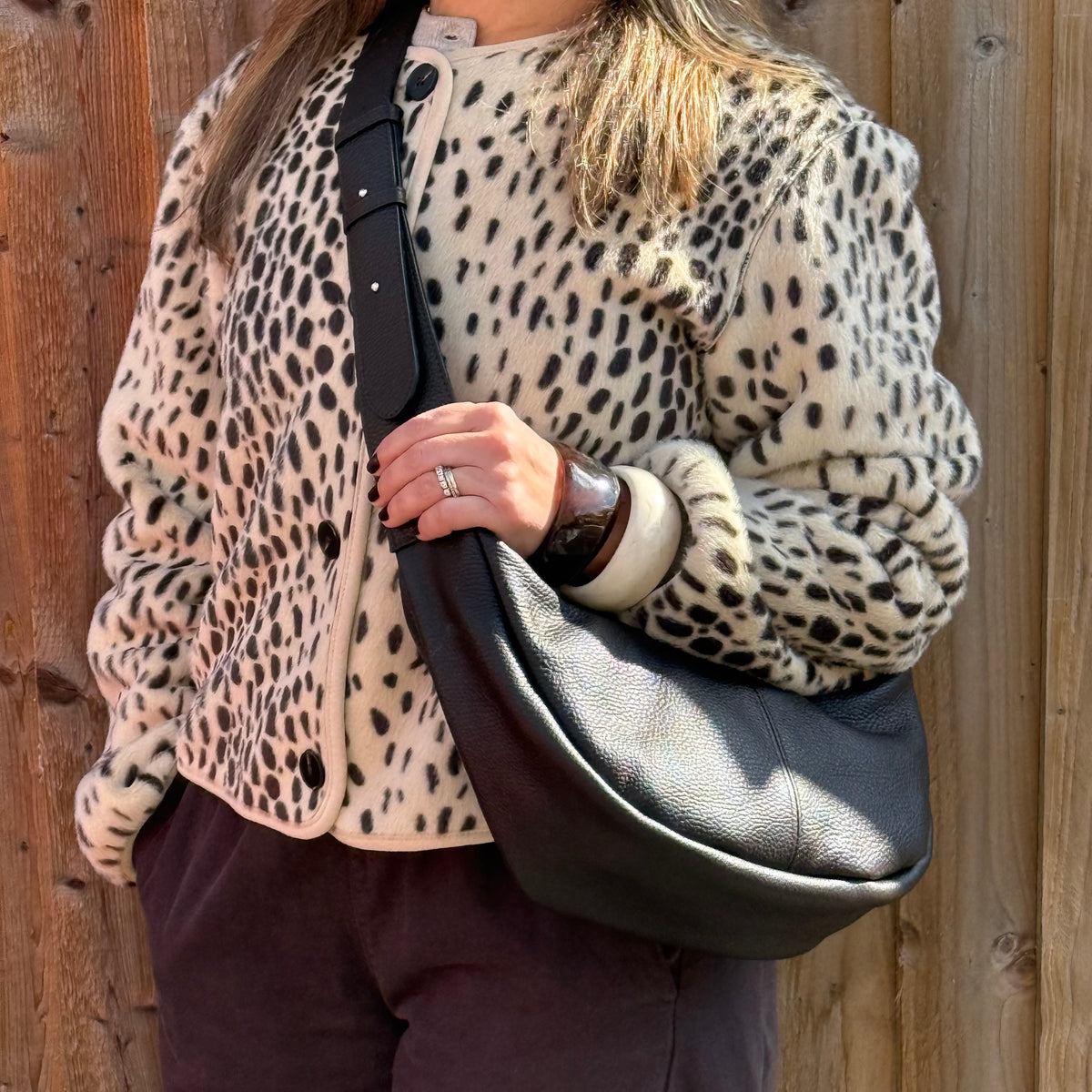 Dark Brown Crossbody Wide Strap Swing Bag