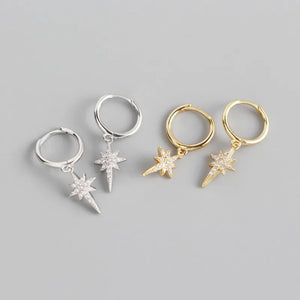 Preorder for dispatch w/c 16/12 - Gold Sparkly Star Hoop Huggies