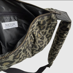 Khaki Leopard Print Large Crossbody Bum Bag