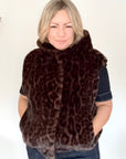Brown Leopard Print Lux Faux Fur Gilet