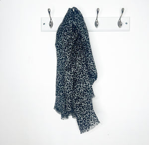 Grey Small Animal Print Scarf