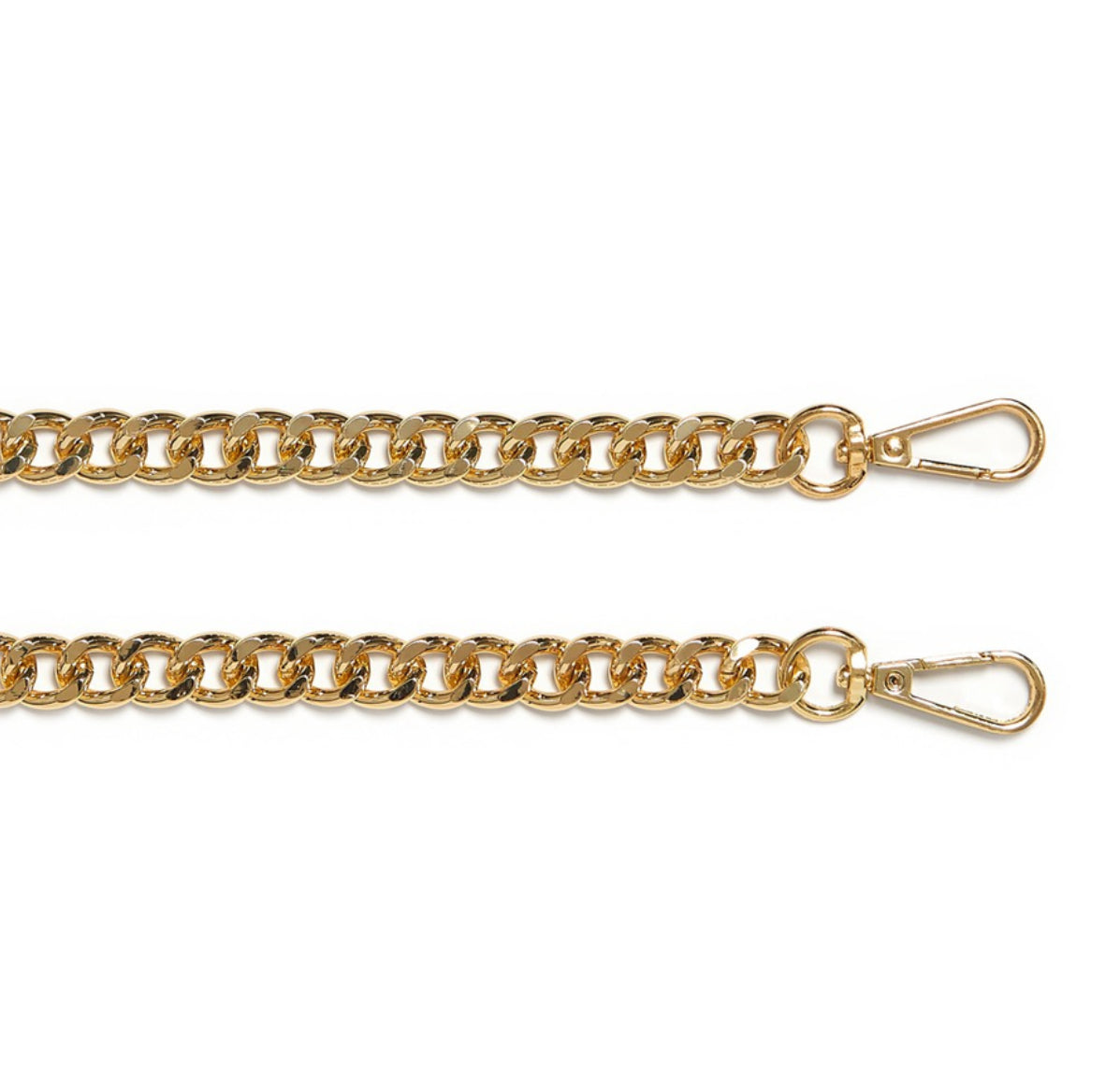 gold chain strap on a white background