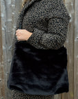 Black Faux Fur Shoulder/ Crossbody Bag