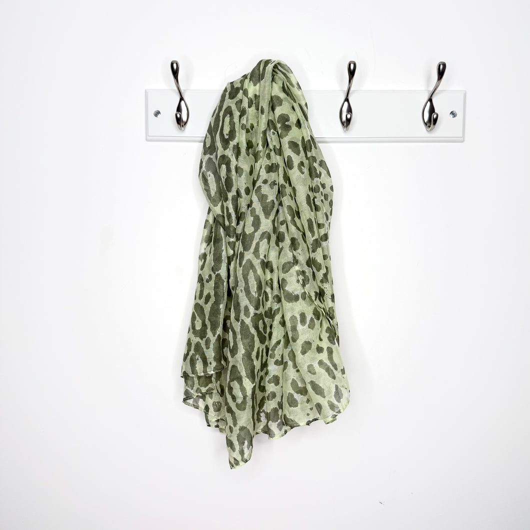 Sage Mix Leopard Print Scarf