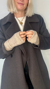 Light Taupe Fingerless Mittens